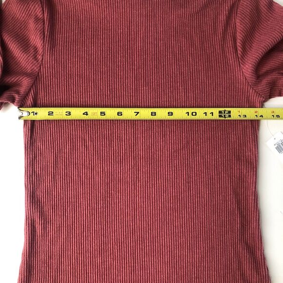Old Navy Juniors Plush Tee Ribbed Long Sleeve Turtleneck MauveRose Medium NWT - Picture 5 of 16